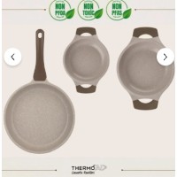 Thermoad Tava Sahan Trio Set Flora Serisi 3 Parça Vizon